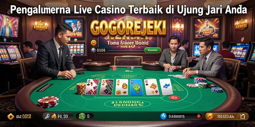 Tampilan gameplay menegangkan dari GOGOREJEKI di kasino langsung.