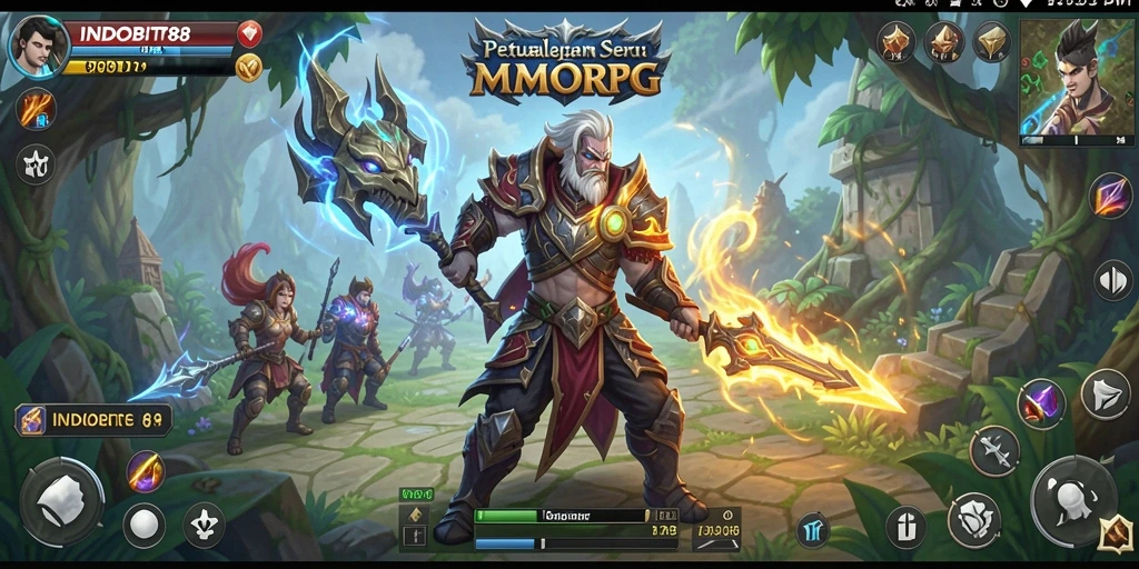 Tampilan gameplay seru dalam permainan MMORPG INDOBIT88.