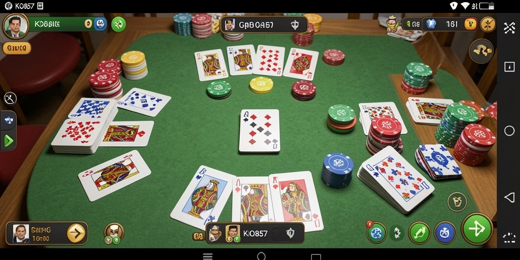 Screenshot utama KO857 menampilkan gameplay Gaple yang seru.