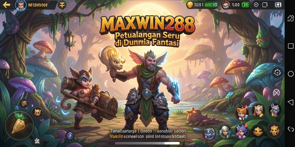 Tampilan screenshot gameplay MAXWIN288 yang menunjukkan petualangan epik di dunia fantasi.