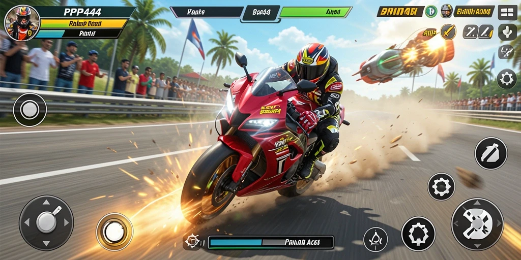Gameplay seru dan penuh aksi balapan motor.