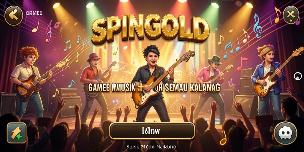 Screenshot gameplay SPINGOLD menampilkan keseruan permainan musik yang interaktif.