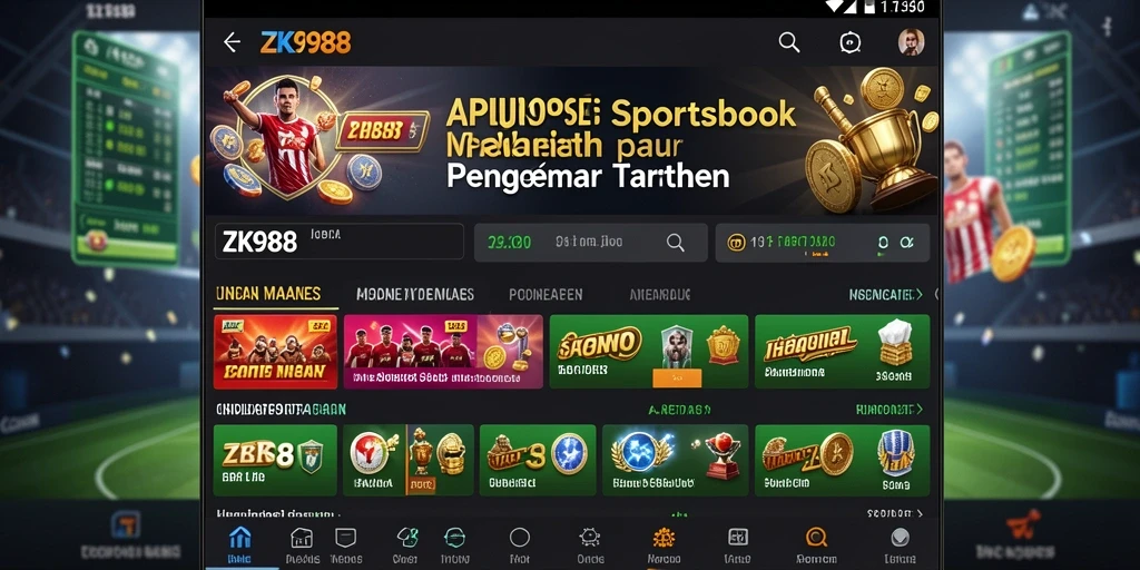 Tampilan gameplay ZK988 saat melakukan taruhan olahraga secara langsung.